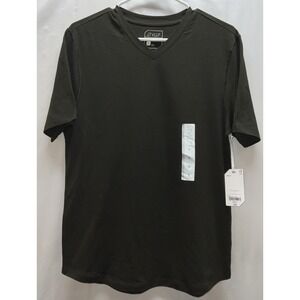 NWT Men's Stylus V-Neck Short Sleeve Stretch Cotton T-Shirt Midnight Olive Small